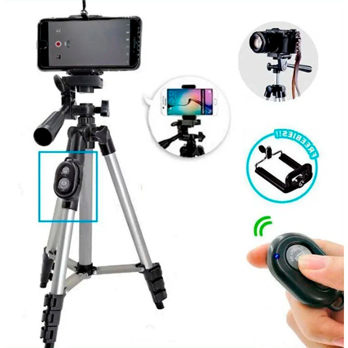GENERICO - Trípode Bluetooth 1.02 Mt Soporte Celular / Camara