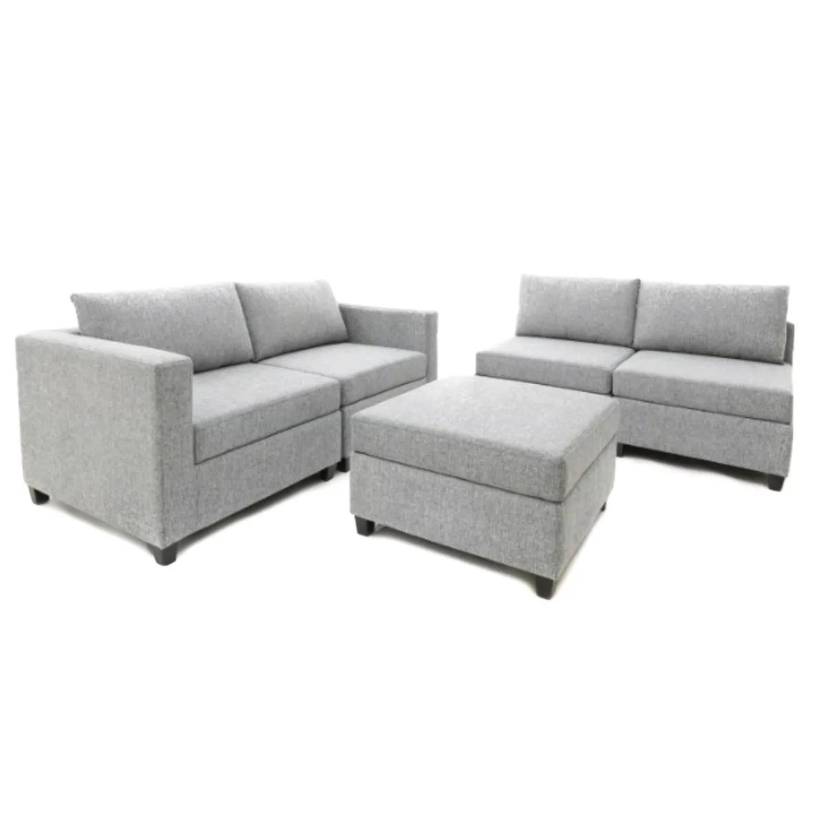 GENERICO - Seccional Edge - Gris + banqueta de regalo