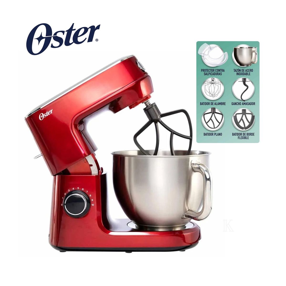 OSTER - Batidora Planetaria Oster® Tazón 5.2 Lts y Motor de 1000W FPSTSMPL3R