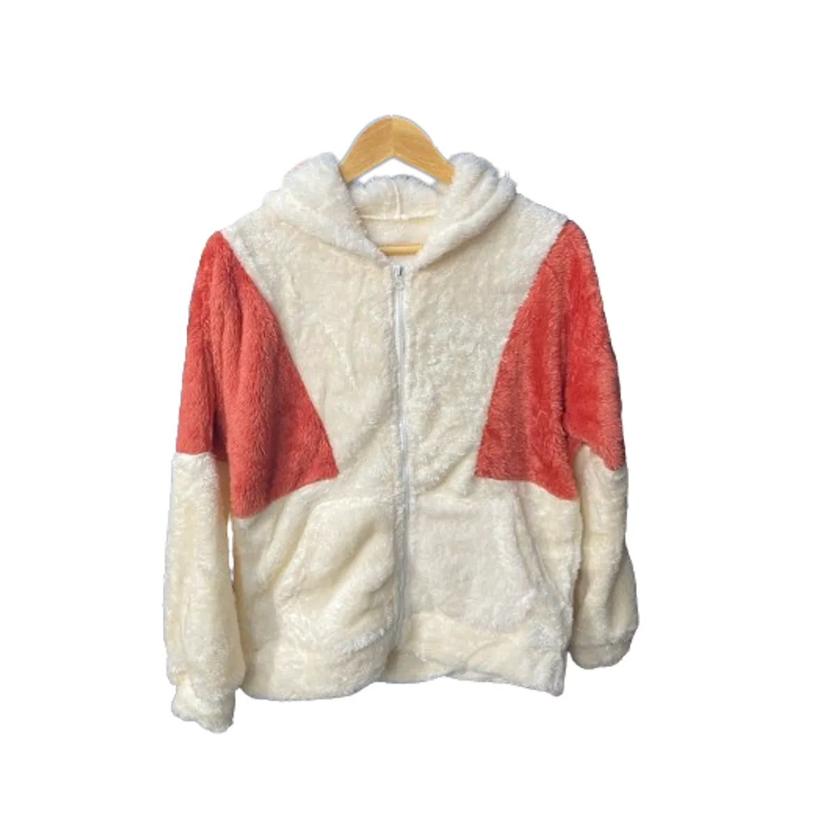 GENERICO - Casaca polar de felpa bicolor muy suave y cómoda para estar abrigada