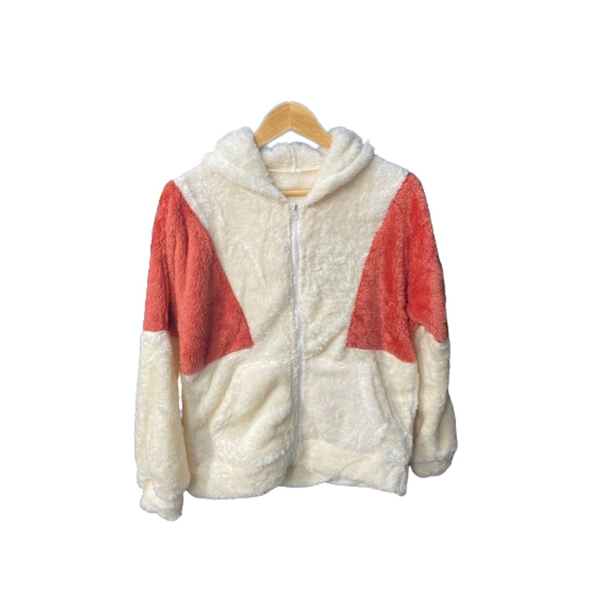 GENERICO - Casaca polar de felpa bicolor muy suave y cómoda para estar abrigada