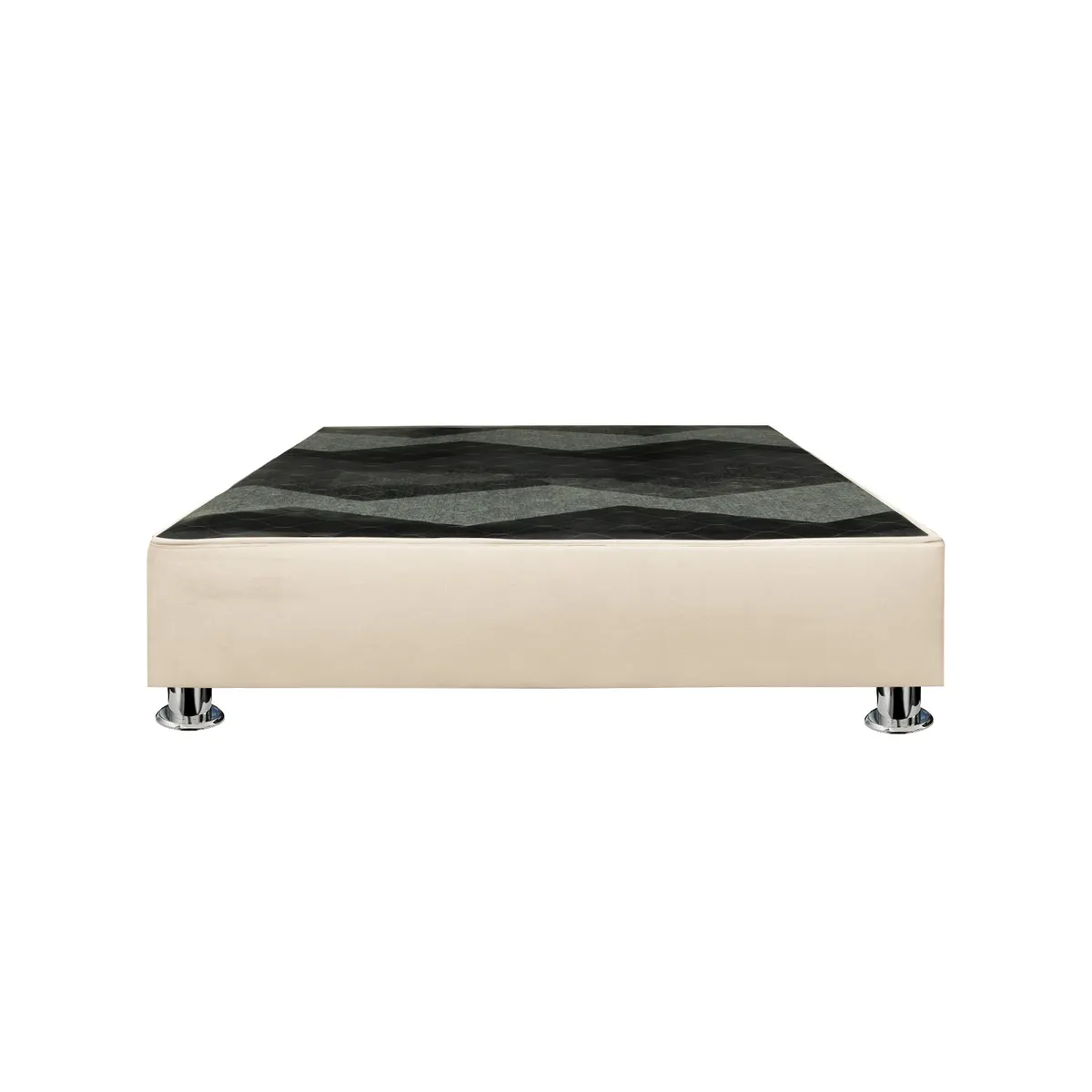 MUEBLES MACRUMO - Box Tarima reforzado y acolchado Queen Plz - Beige  Patas instaladas