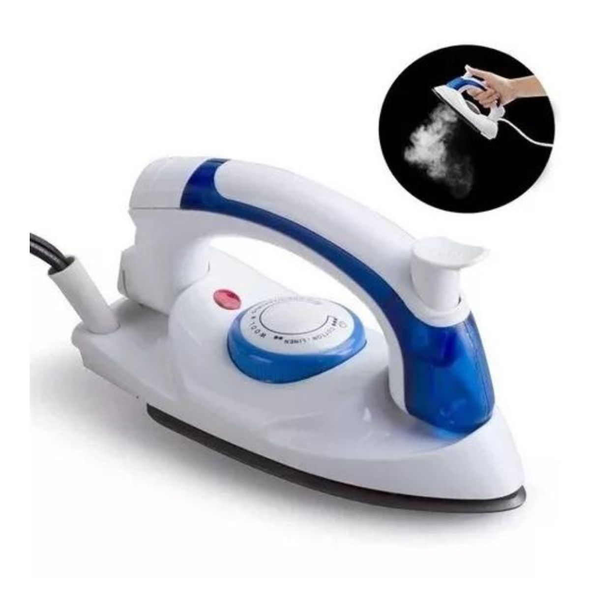 GENERICO - Mini Plancha de Viaje a Vapor con Base Antiadherente