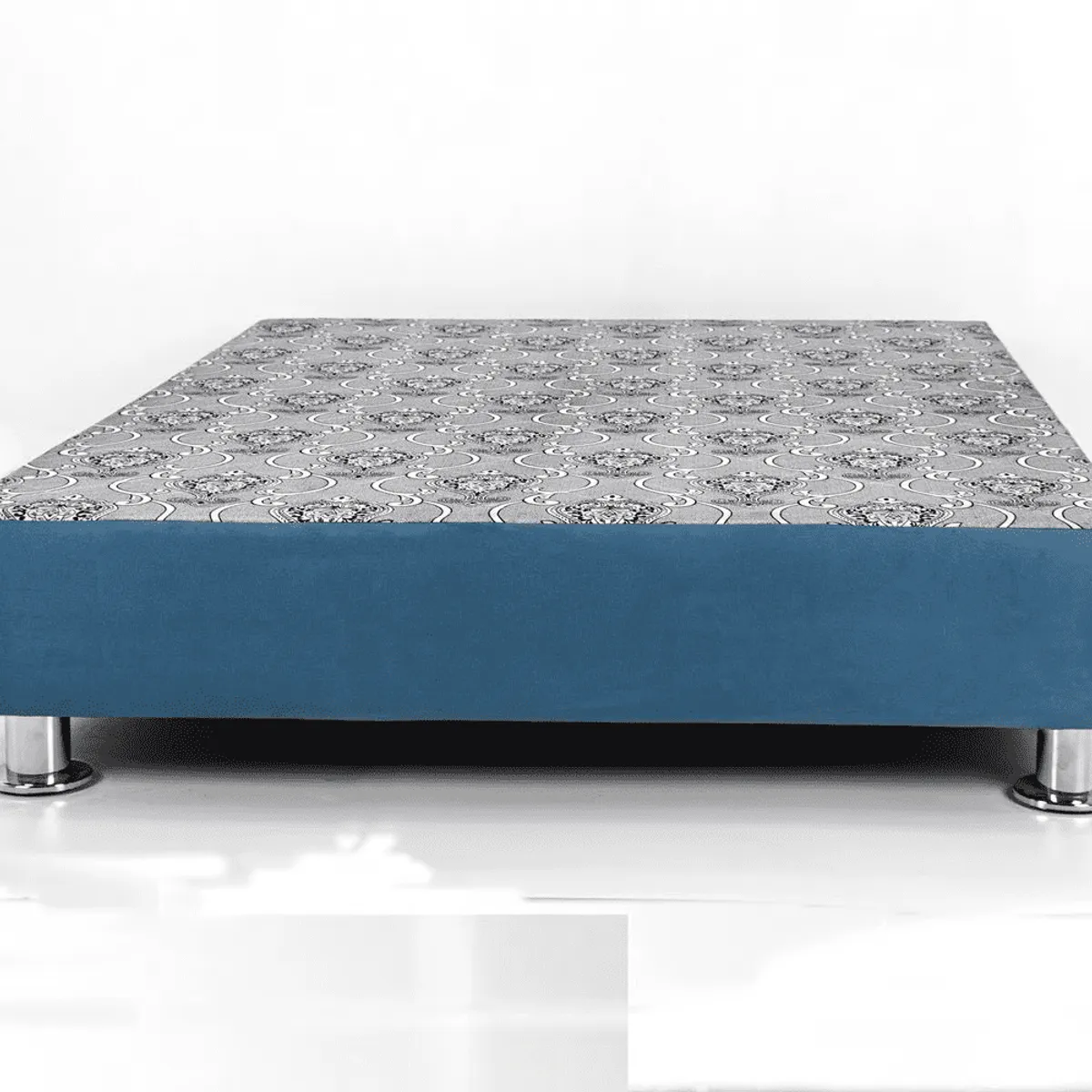 MUEBLES MACRUMO - Box Tarima reforzado y acolchada Queen Turquesa  Patas instaladas