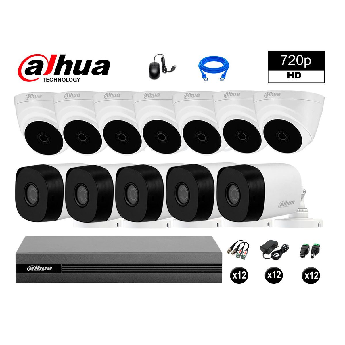 DAHUA - CÁMARAS SEGURIDAD DAHUA KIT 12 HD 720P + CABLE HDMI OFERTA