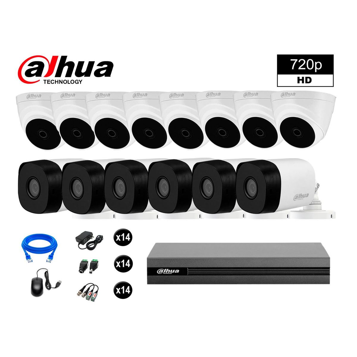 DAHUA - CÁMARAS SEGURIDAD DAHUA KIT 14 HD 720P + CABLE HDMI OFERTA