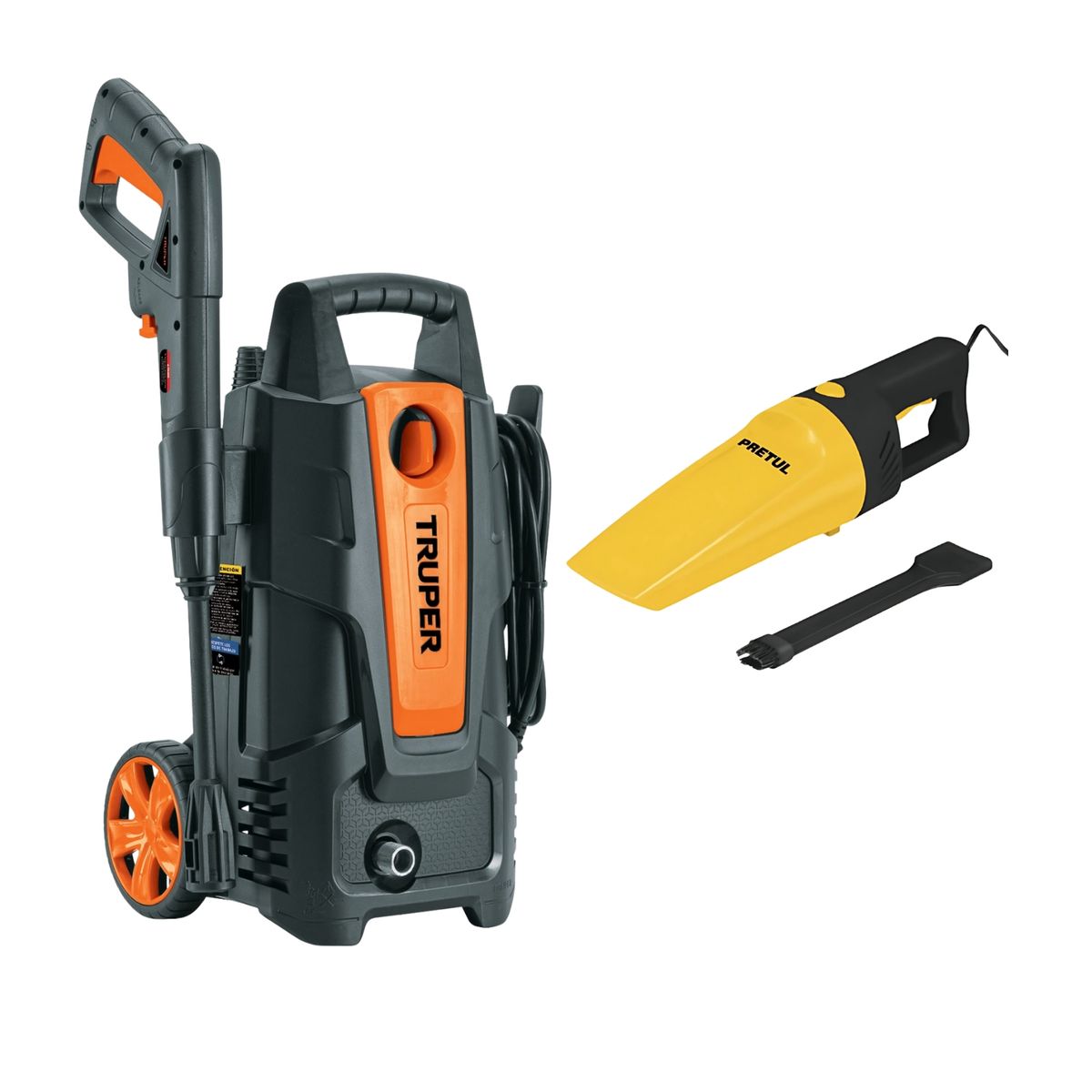 TRUPER - hidrolavadora 1500PSI Truper y Aspiradora Portatil 12V Pretul