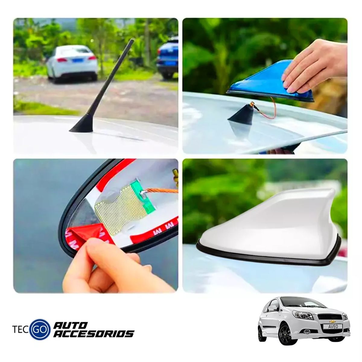 GENERICO - Antena De Autotiburon AM-FM stereo ELEGANTE Tuning