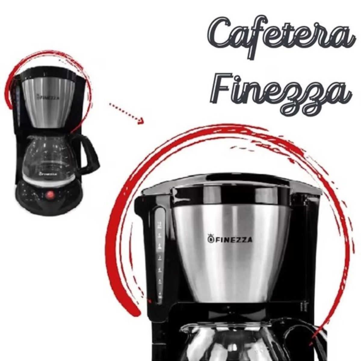 FINEZZA - Cafetera Eléctrica Finezza 8-10 Tz CK-670F-N