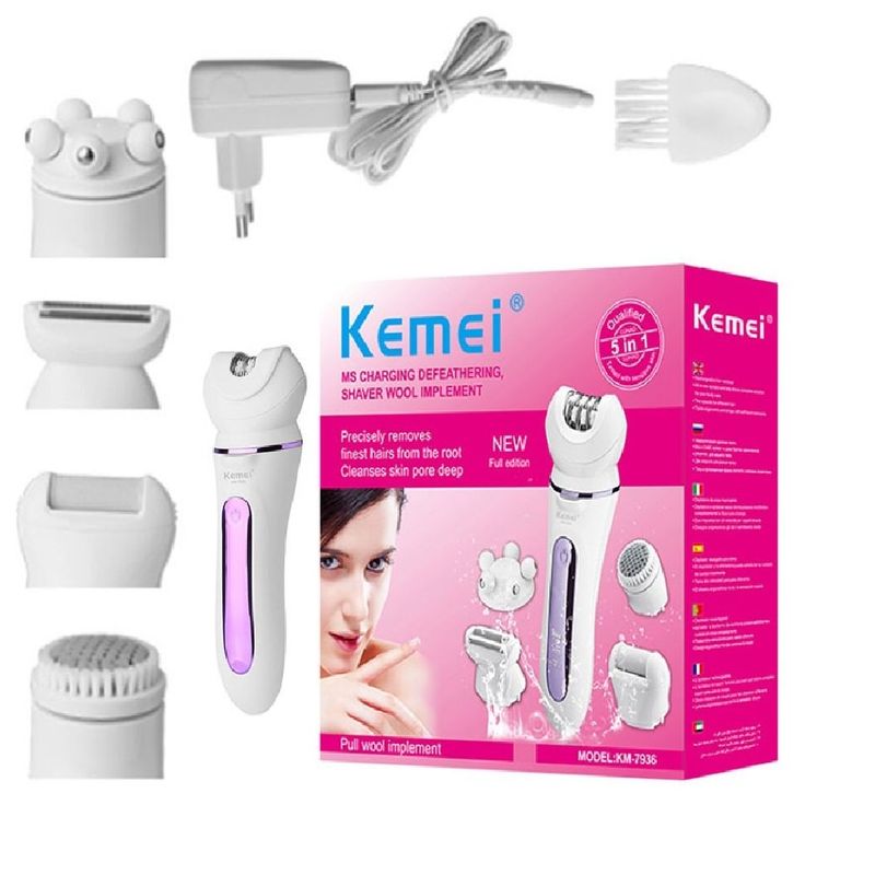 KEMEI - Depiladora eléctrica 5 en 1 para mujer, afeitadora para mujer