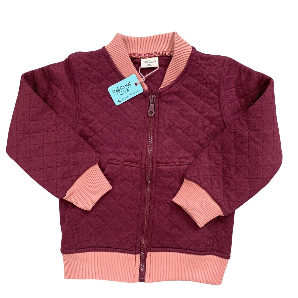 RED CARROT - Polera de franela color guinda y rosa