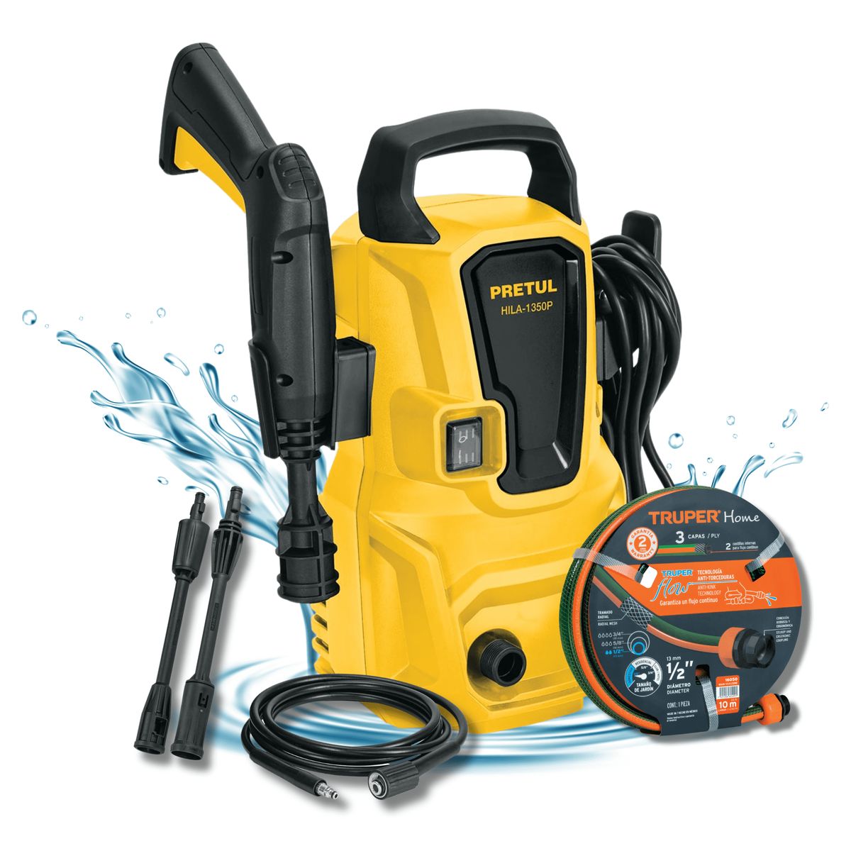 PRETUL - Hidrolavadora electrica 1350psi Pretul + manguera 10 metros