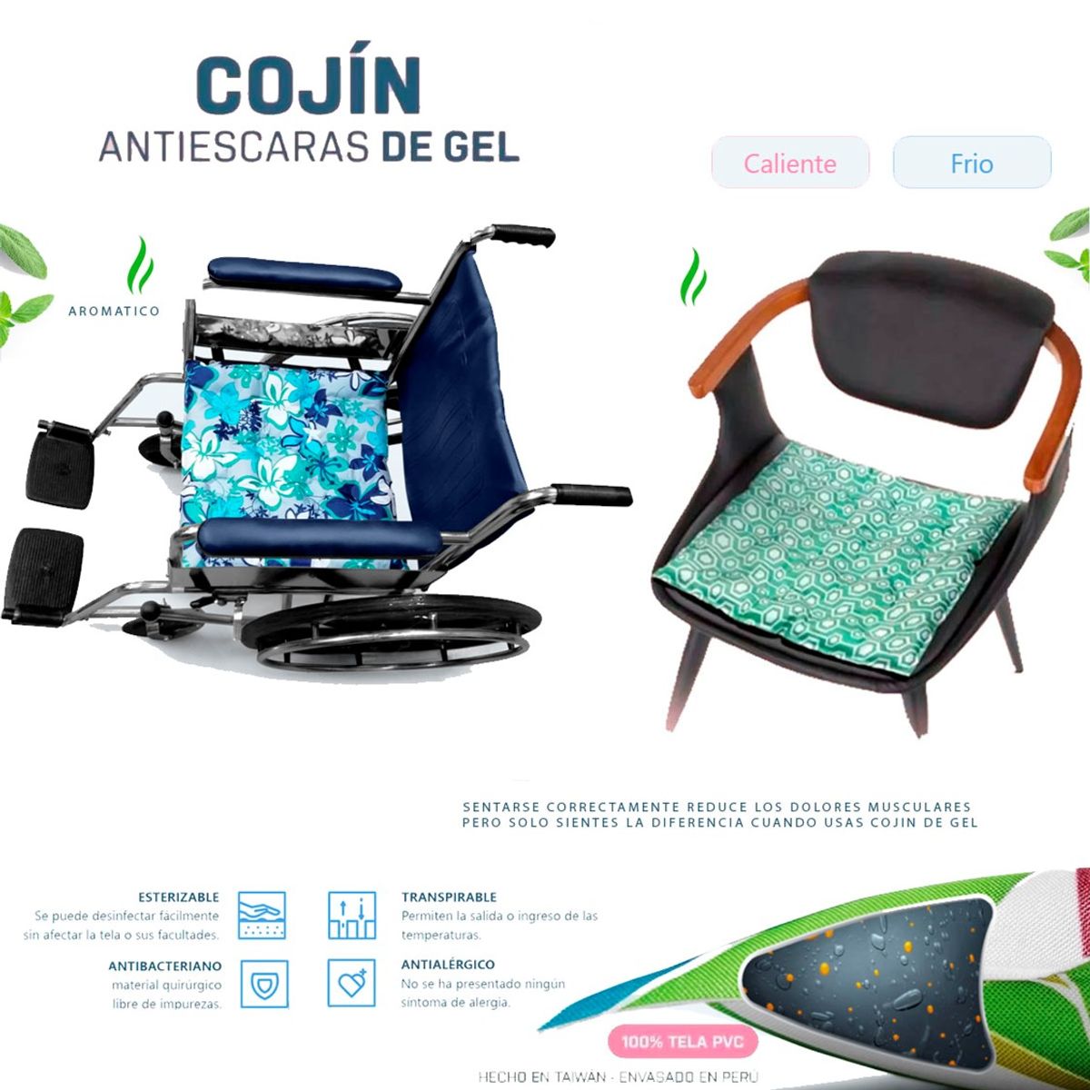 GENERICO - Cojín Asiento Gel Almohada para Sentarse Alivia Hemorroides