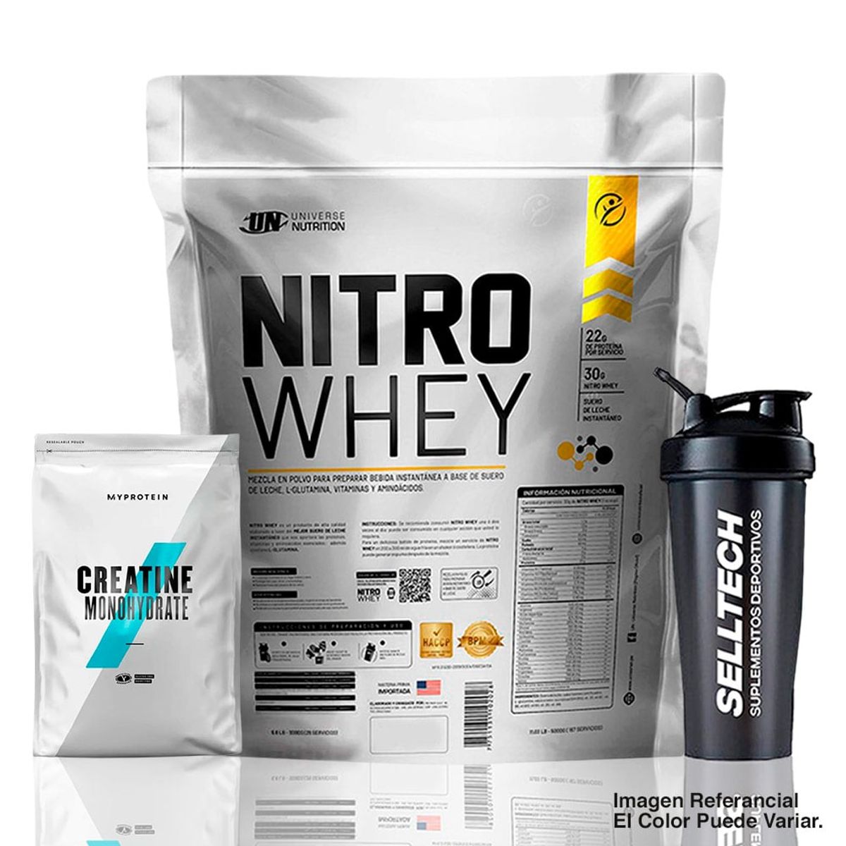 UNIVERSE NUTRITION - Nitro Whey de 5 kg Chocolate+Creatina Myprotein 250gr