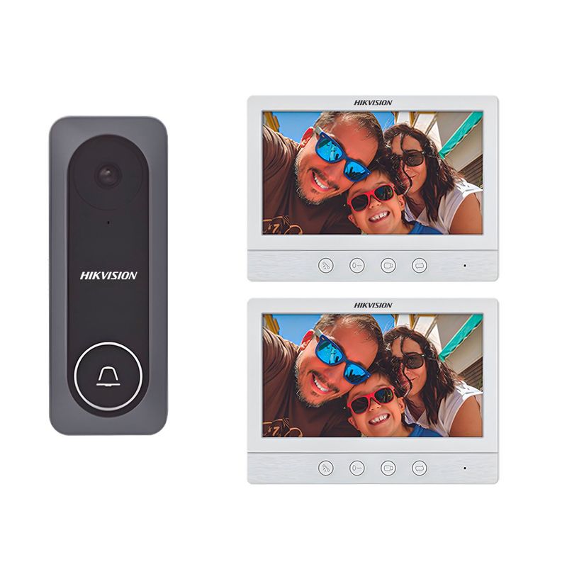 HIKVISION - KIT VIDEOPORTERO HD DS-KIS212 2 PANTALLAS LCD 7