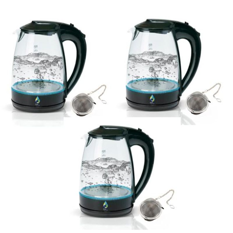 WATERLIFE - Combo 3 Hervidores saludables Waterpro Negro