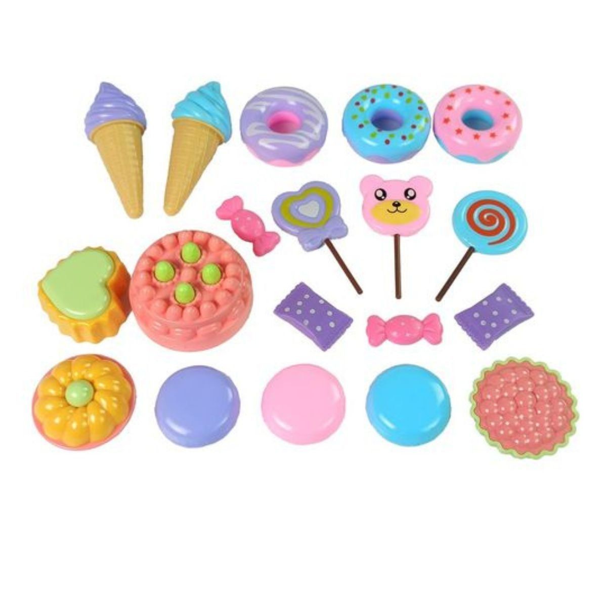 GENERICO - JUGUETE DE ALIMENTOS 19 PCS SET DE POSTRES DULCES PARA NIÑOS