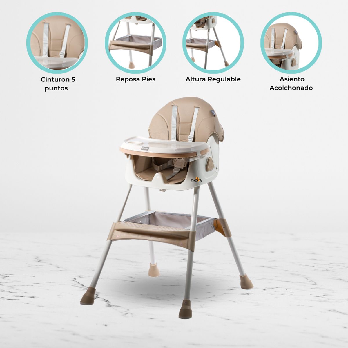EBABY - Silla de comer Ebaby «DALI» Biege