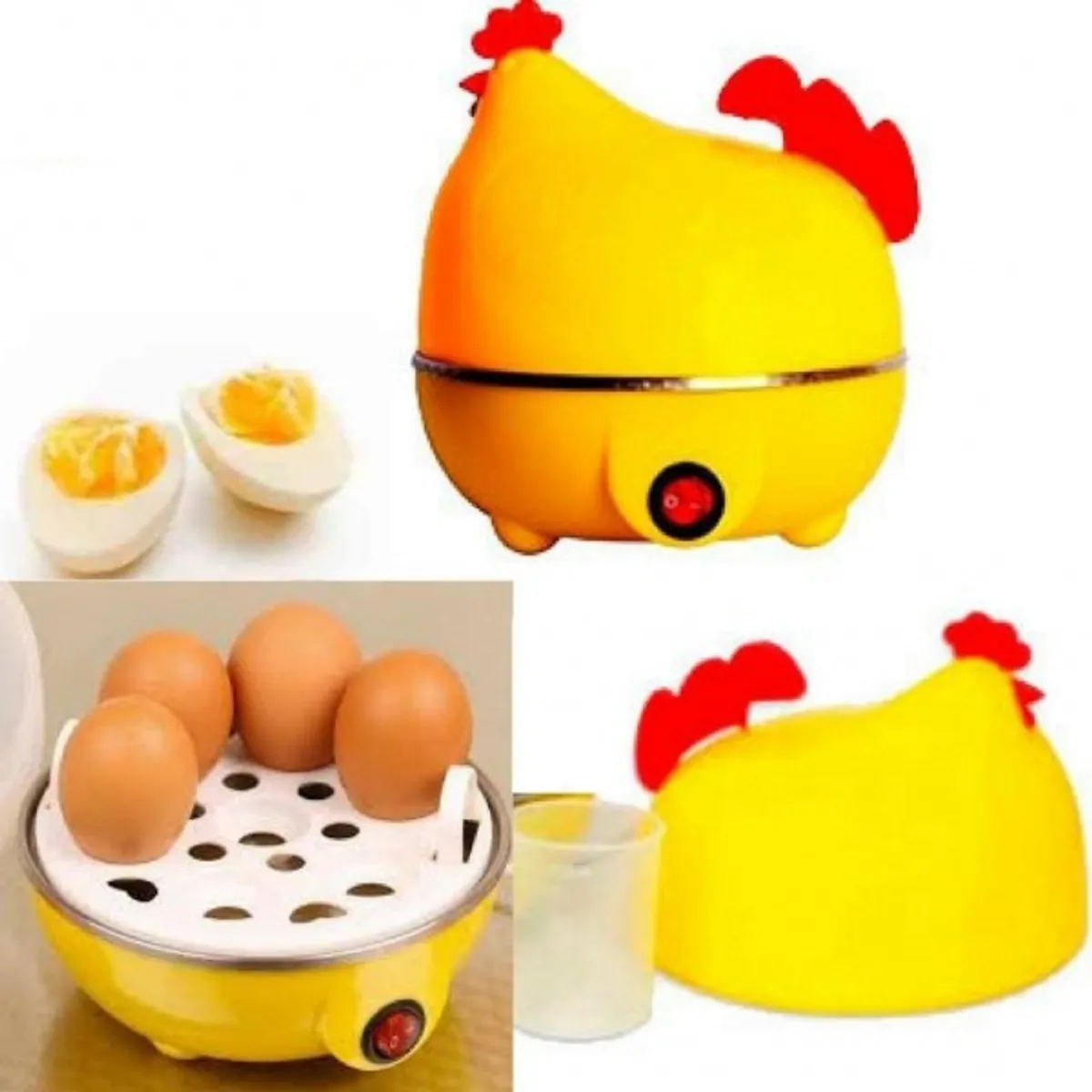 GENERICO - Hervidor eléctrico de huevos forma de gallina de 1 a 7 huevos