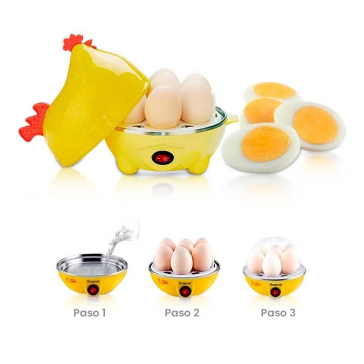 GENERICO - Hervidor eléctrico de huevos forma de gallina de 1 a 7 huevos