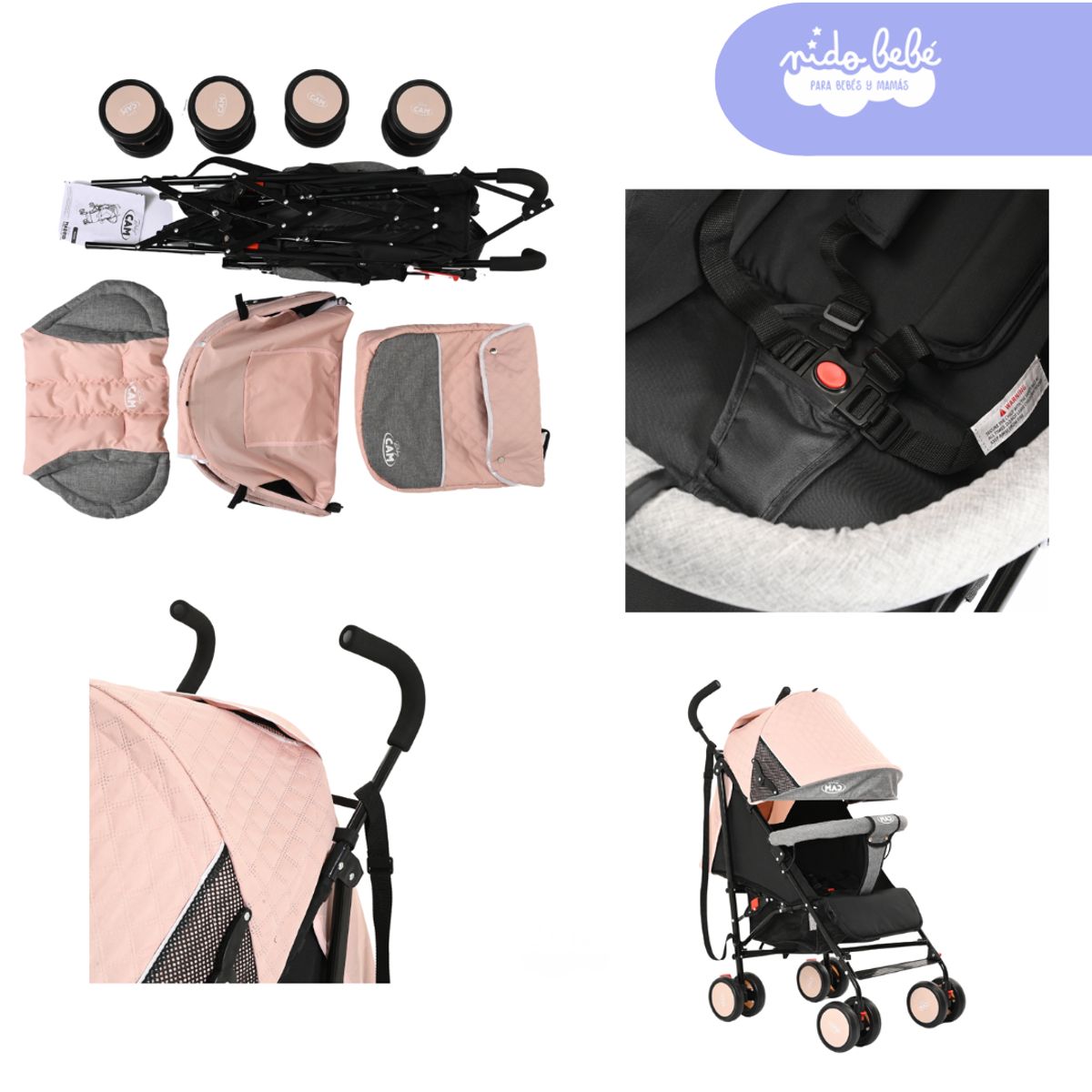 GENERICO - Coche BASTON BABY CAM ROSADO