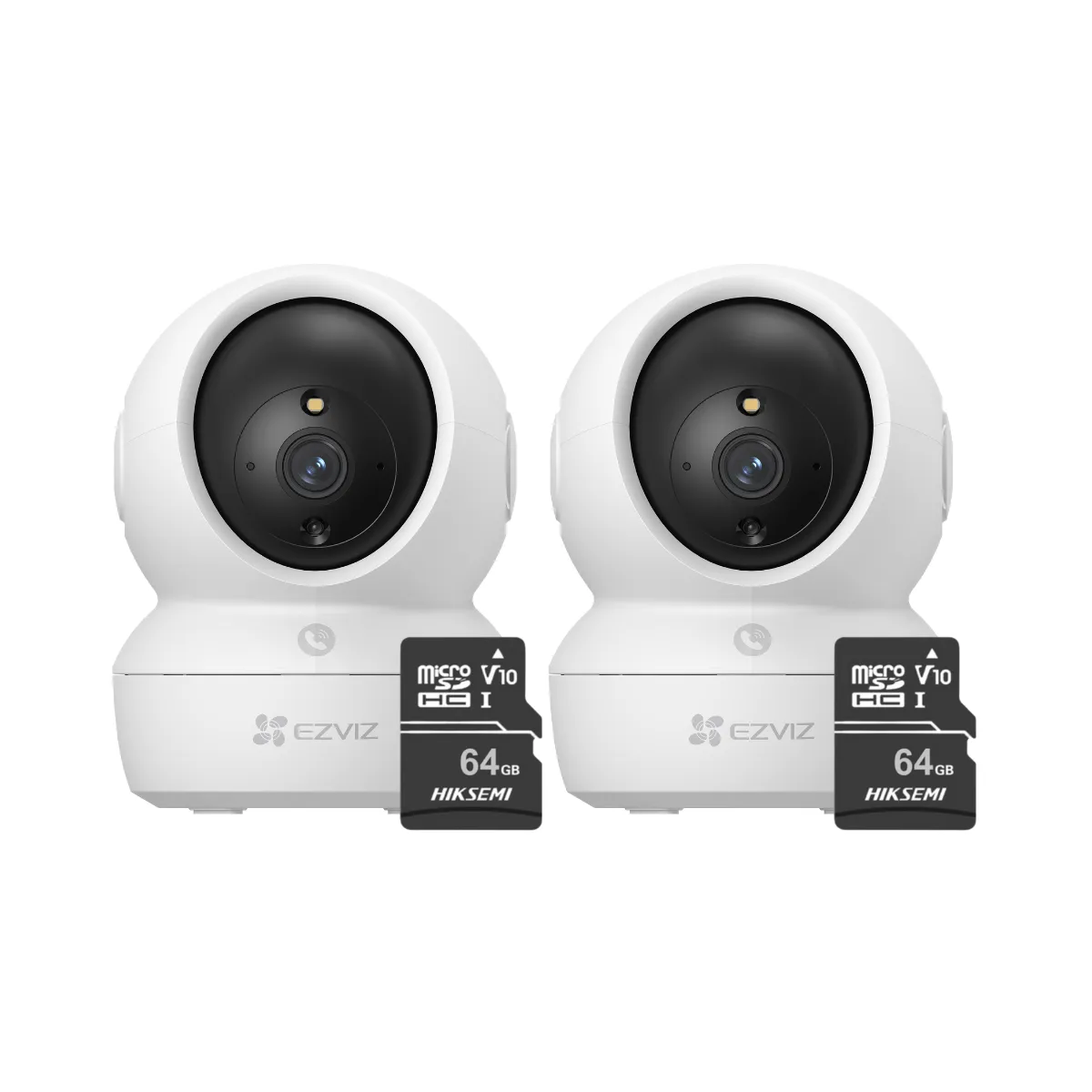 EZVIZ - Kit de 2 cámaras seguridad full hd para interiores H6C-Pro-2MP + 64SD Ezviz