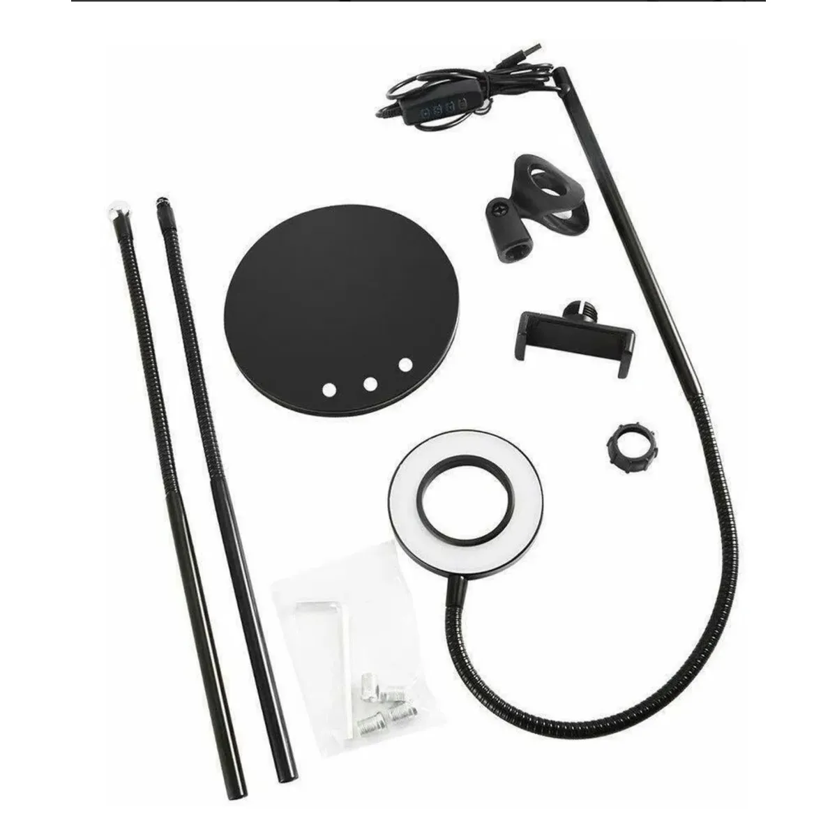 GENERICO - Aro De Luz Led 3 En 1 C/ Soporte Para Celular Y Micrófono