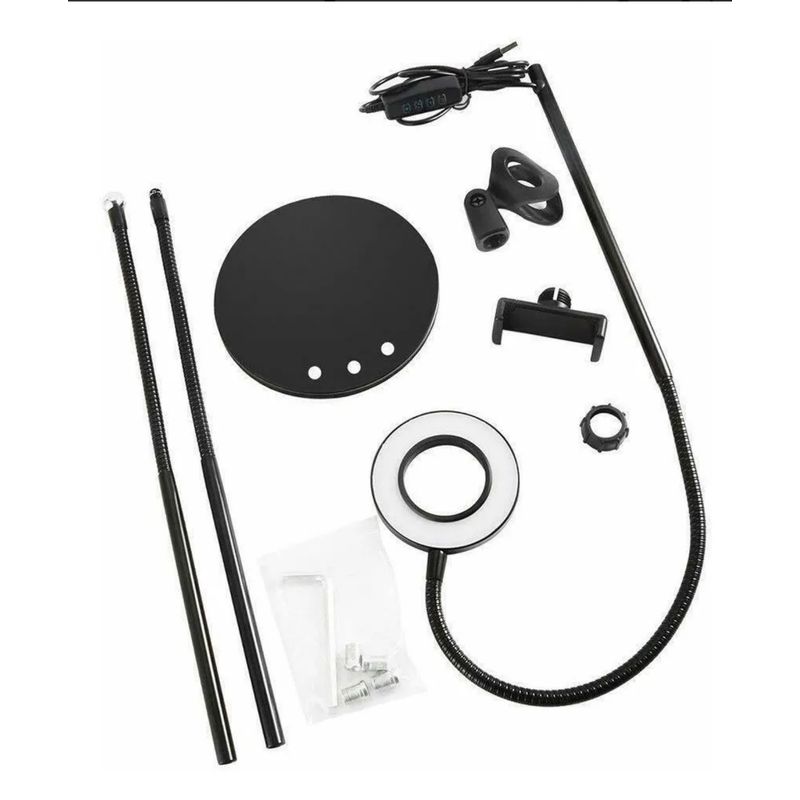 GENERICO - Aro De Luz Led 3 En 1 C/ Soporte Para Celular Y Micrófono