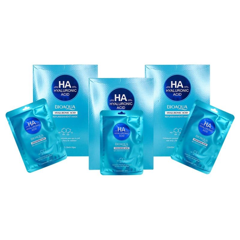BIOAQUA - Ha Hyaluronic Acid Refurbishment Mask  Bioaqua 120Gr 3 Unidades