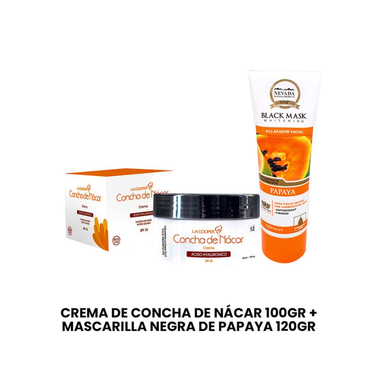 GENERICO - Crema de Concha de Nácar 100Gr + Mascarilla Negra de Papaya 120Gr
