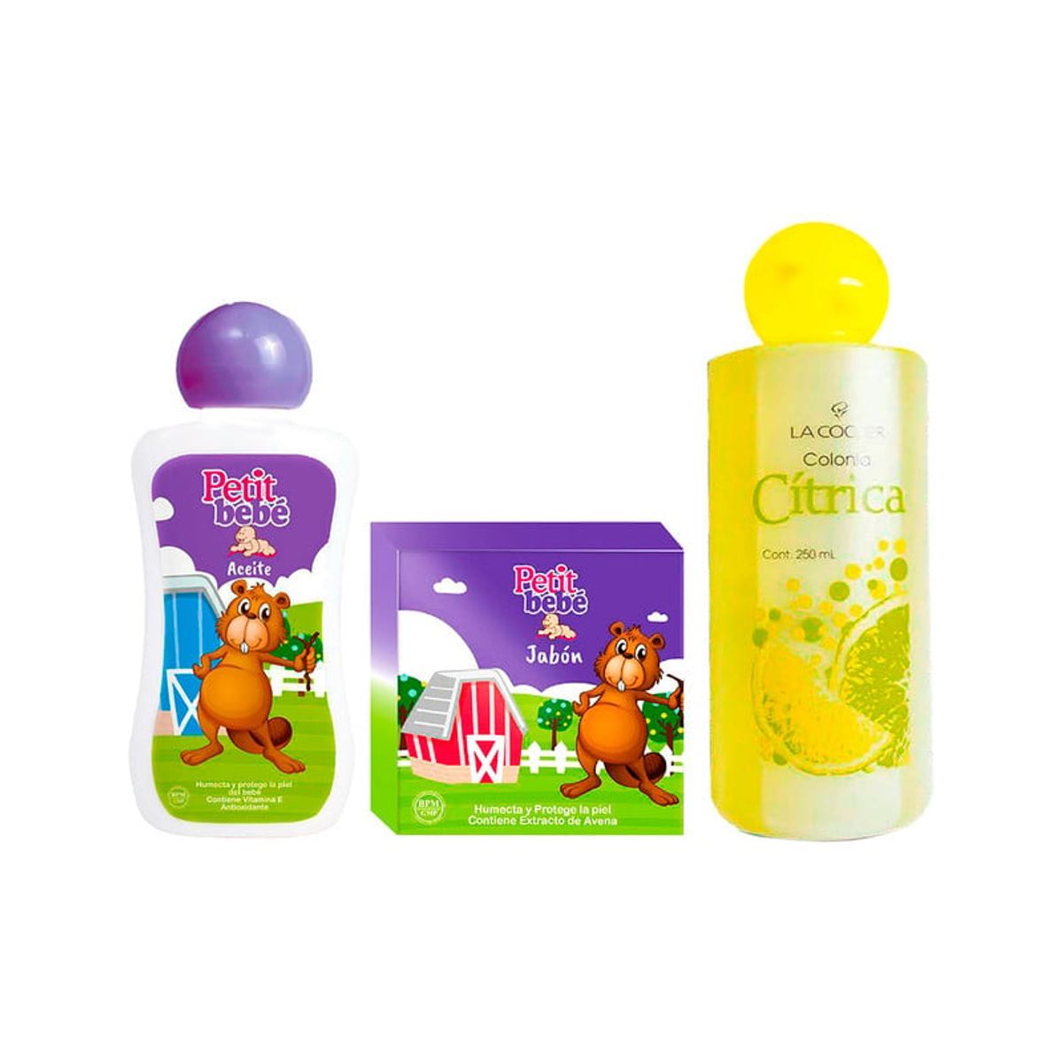 GENERICO - Aceite 130ml + Jabón 80Gr + Colonia 250ml Petit Bebé