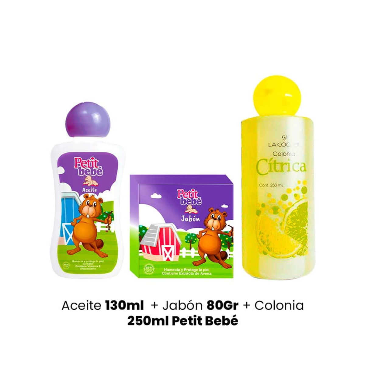 GENERICO - Aceite 130ml + Jabón 80Gr + Colonia 250ml Petit Bebé
