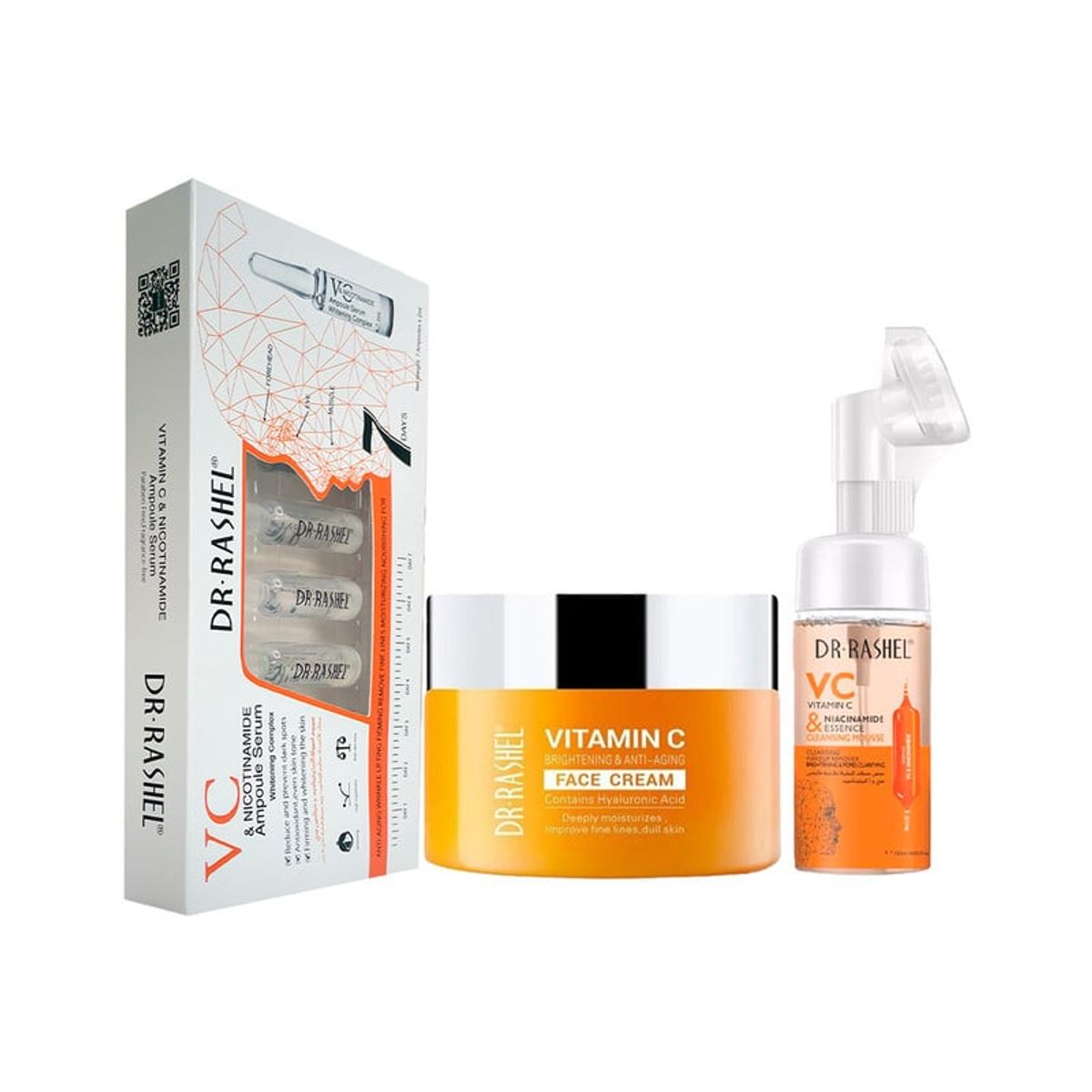 GENERICO - Vitamina C Crema Facial + Limpiador + Ampollas X7 Dr Rashel