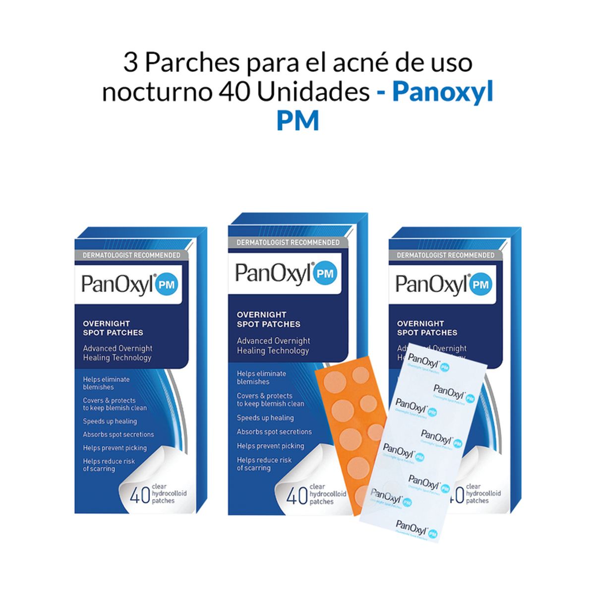 PANOXYL - Parches para el acné de uso nocturno Panoxyl PM 40 Unidades 3 Pack