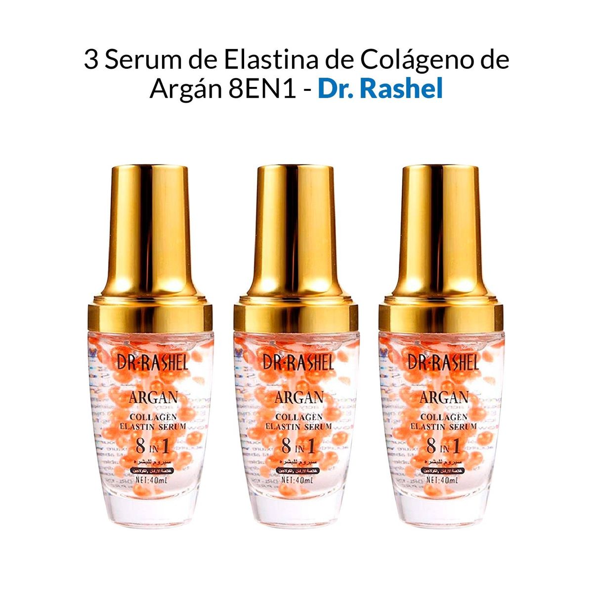 GENERICO - Suero De Elastina De Colágeno De Argán 8En1 40ml Dr Rashel 3 Unidades