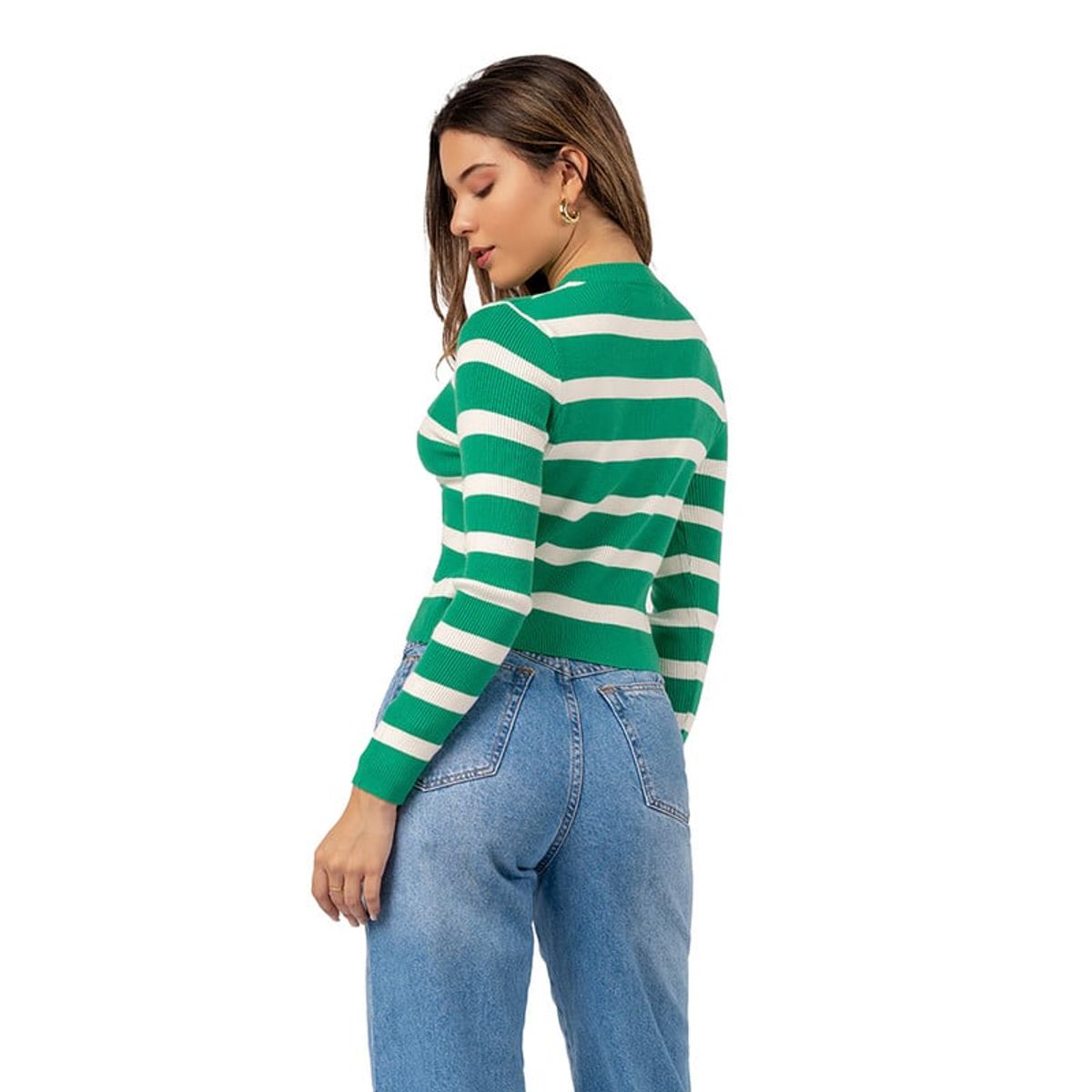 INDEMA - Chompa Casual Corazón de Cashemira Color Verde