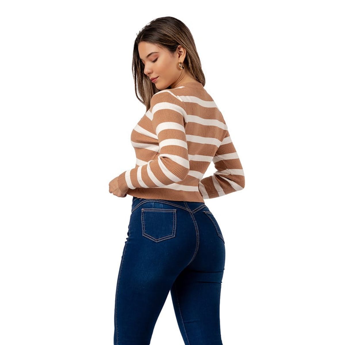 INDEMA - Chompa Casual Corazón de Cashemira Color Camel