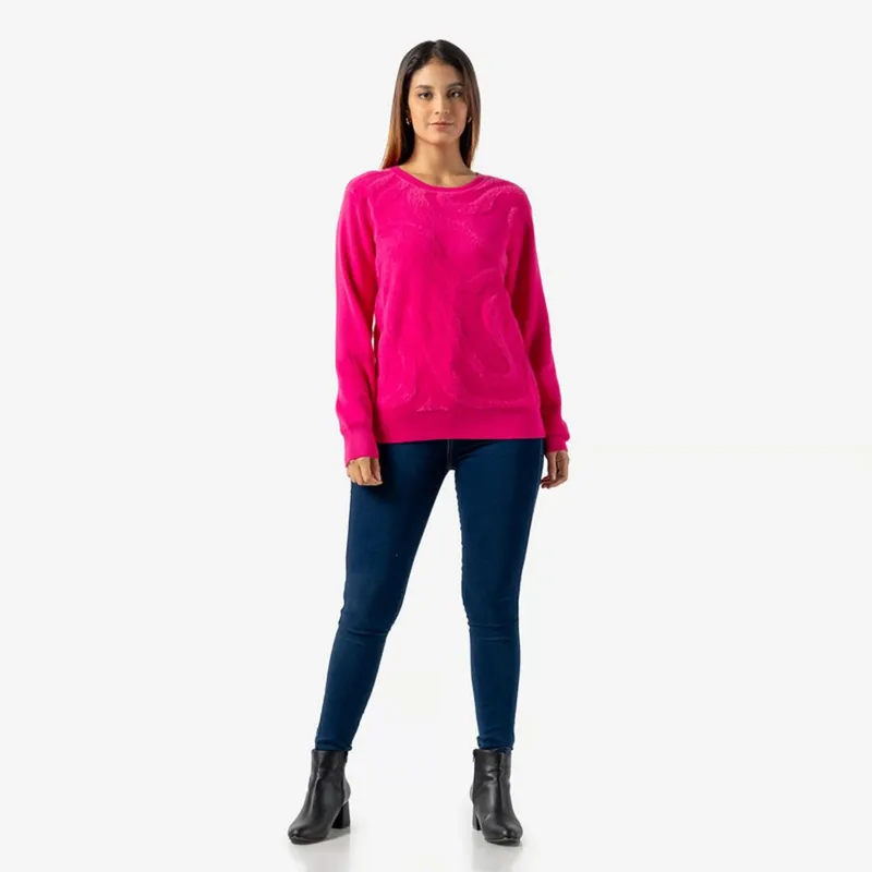 INDEMA - Sueter Polera Mujer de Cashemira Color Magenta