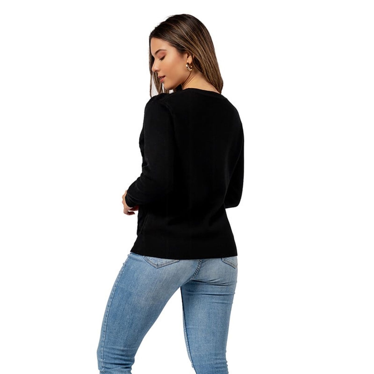 INDEMA - Sueter Polera Mujer de Cashemira Color Negro