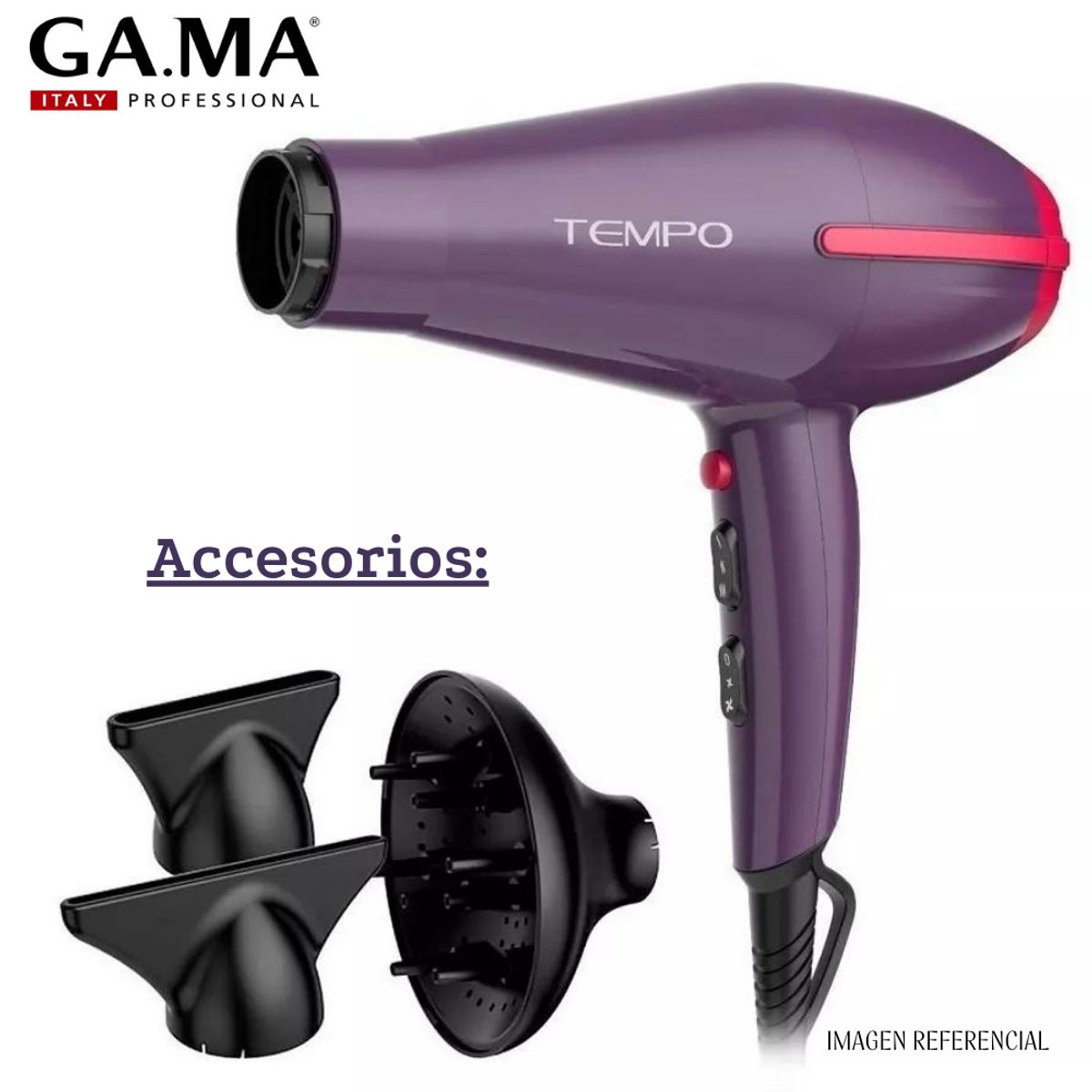 GAMA - Secadora Profesional Gama Tempo Ceramic 2200 watts - MORADO