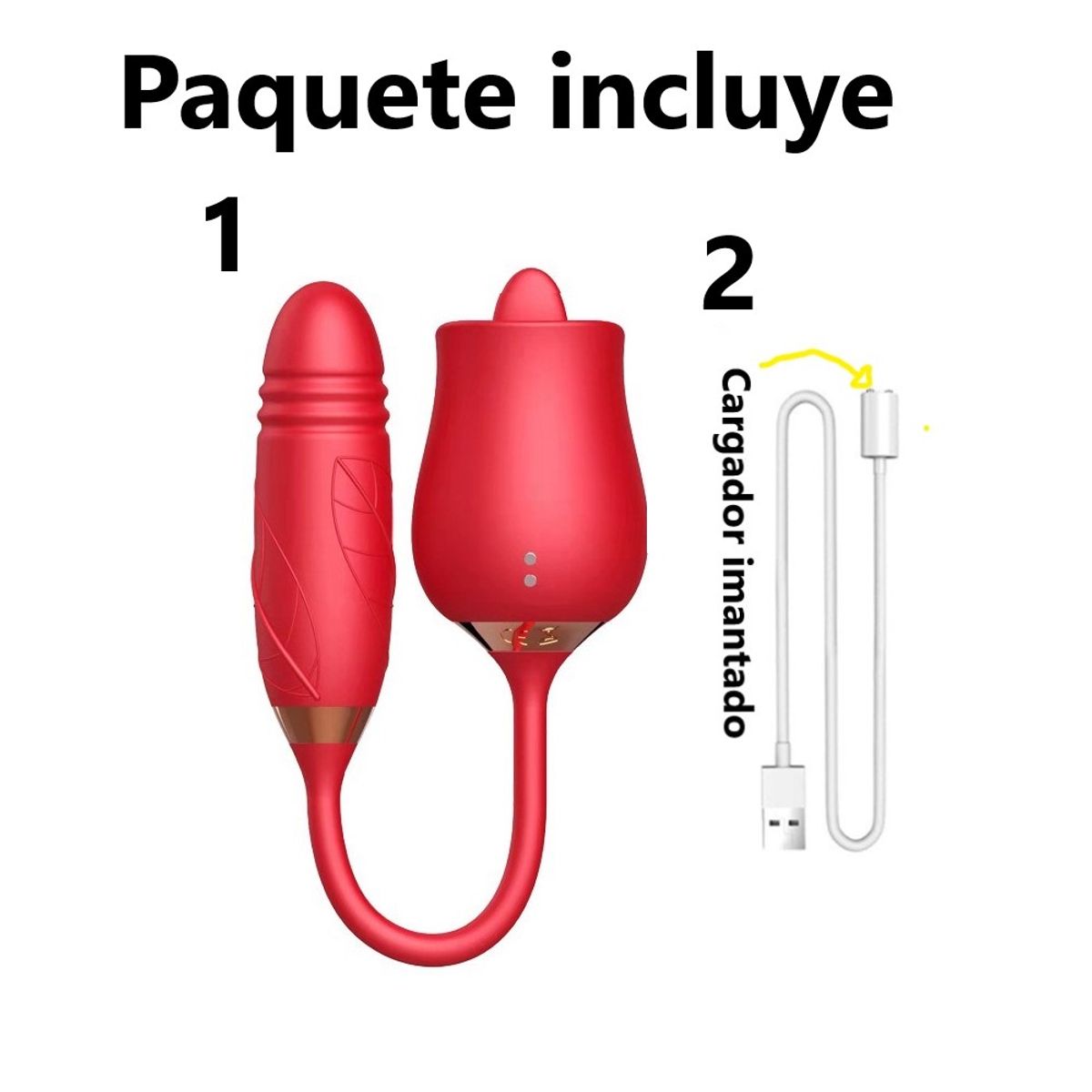 GENERICO - Potente vibrador doble estimulador 2 en 1, 10 vibraciones