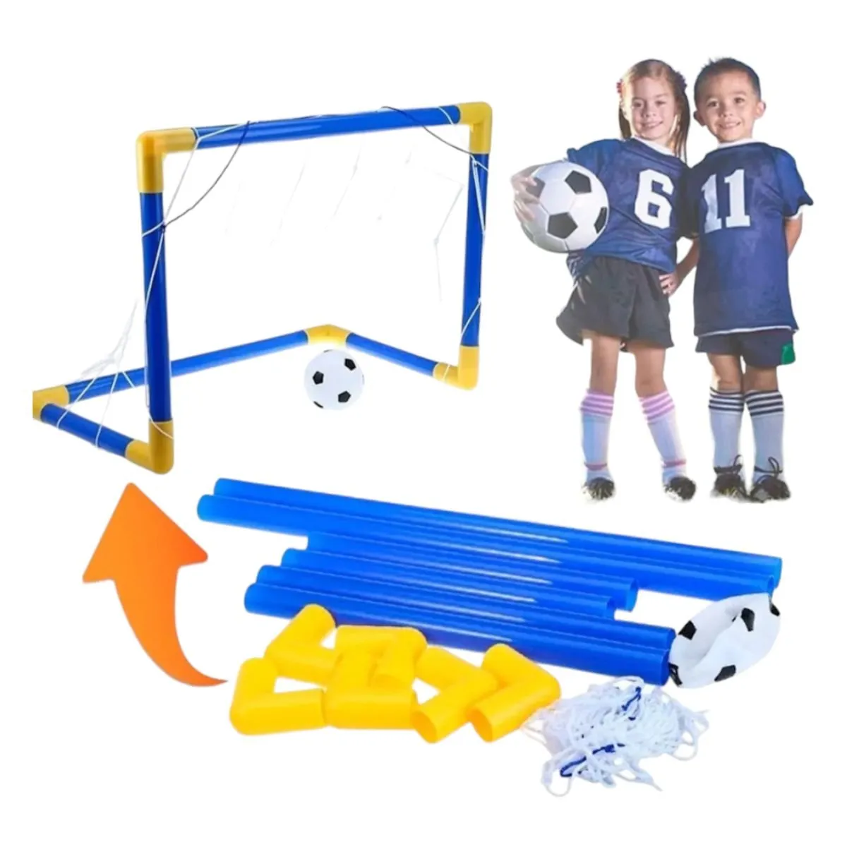 GENERICO - Arco De Futbol Para Niños Armable Resistente Pelota