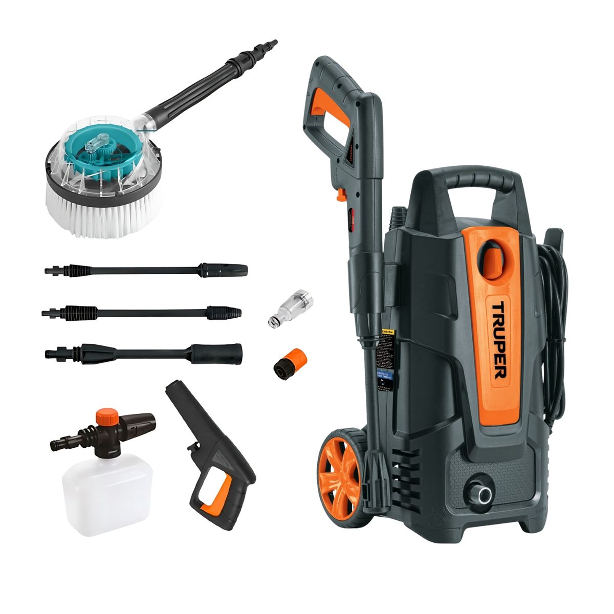 TRUPER - Hidrolavadora 1500 Psi Truper + Cepillo giratorio Total