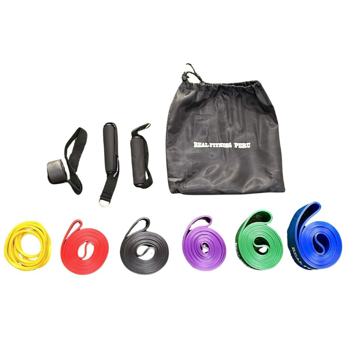 REAL FITNESS PERU - Set de Ligas Crossfit de Calistenia x6 Bandas Cerradas