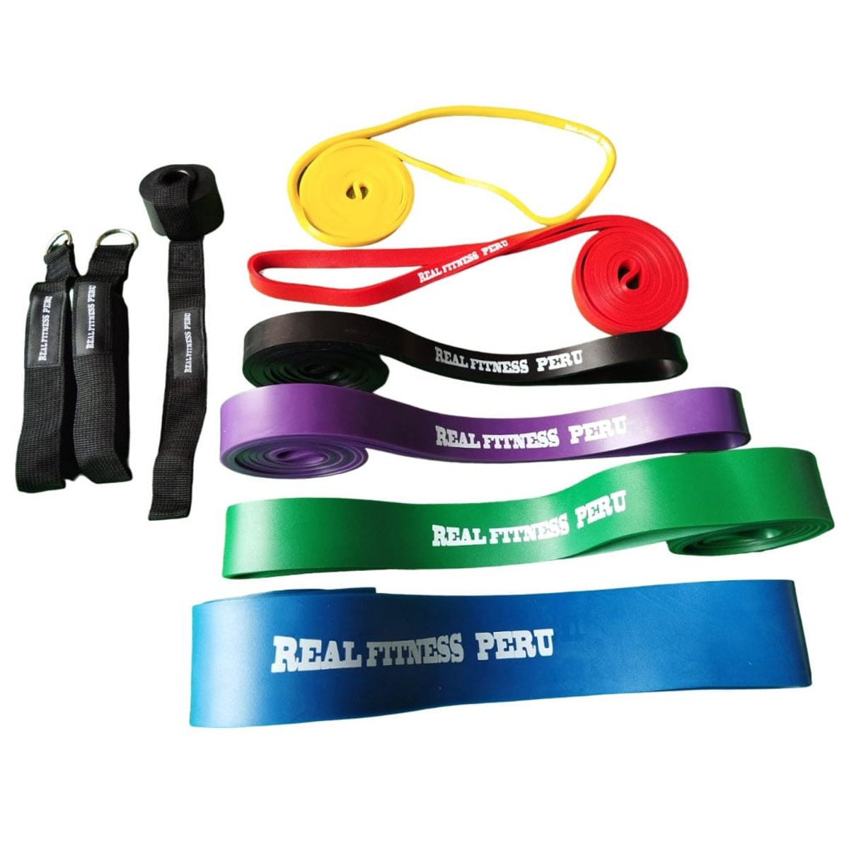 REAL FITNESS PERU - Set de Ligas Crossfit de Calistenia x6 Bandas Cerradas