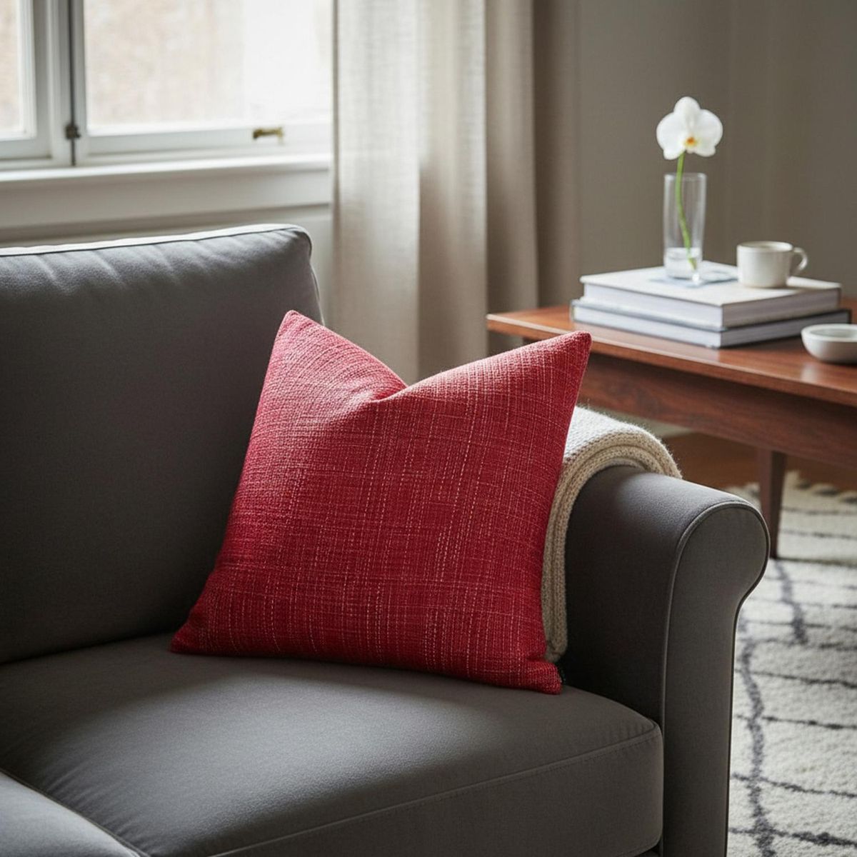 MAP DESIGN HOME - Funda de Cojin Jaspel Cranberry 45x45cm