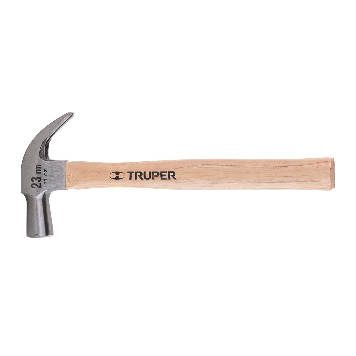 TRUPER - Martillo cabeza cónica 23 mm uña curva mango madera Truper