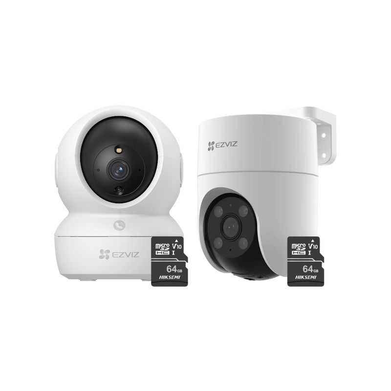 EZVIZ - Kit de cámaras de seguridad inteligente H6C Full HD + H8C 2MP + 64SD - Ezviz