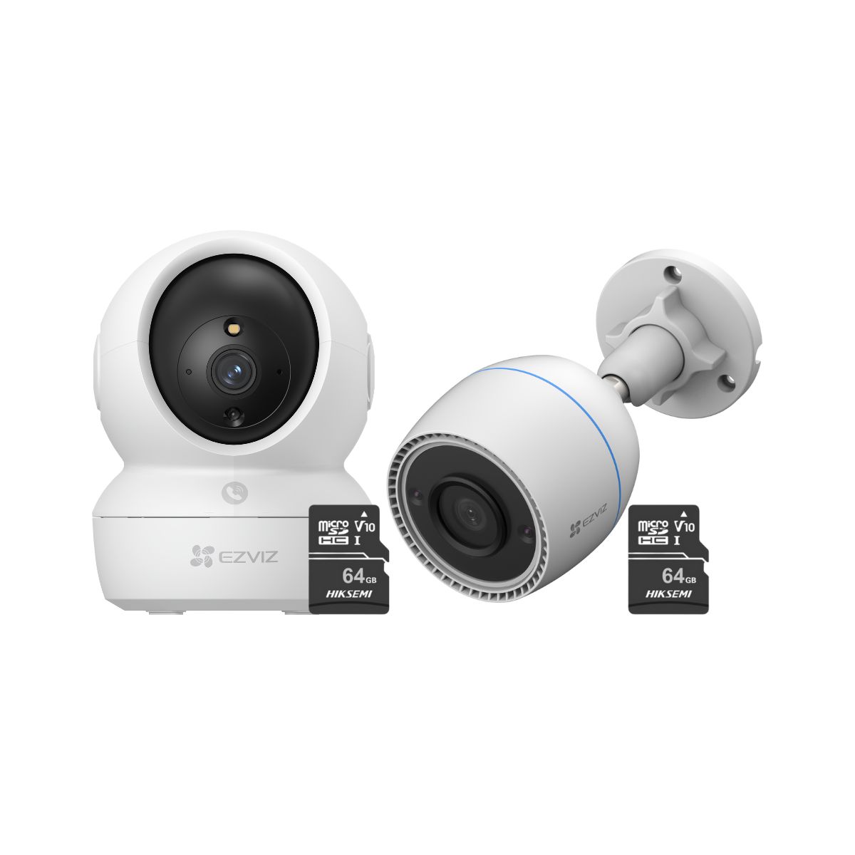Ezviz - Kit de cámaras de seguridad inteligente H6C Full HD + H3C 2MP + 64SD - Ezviz