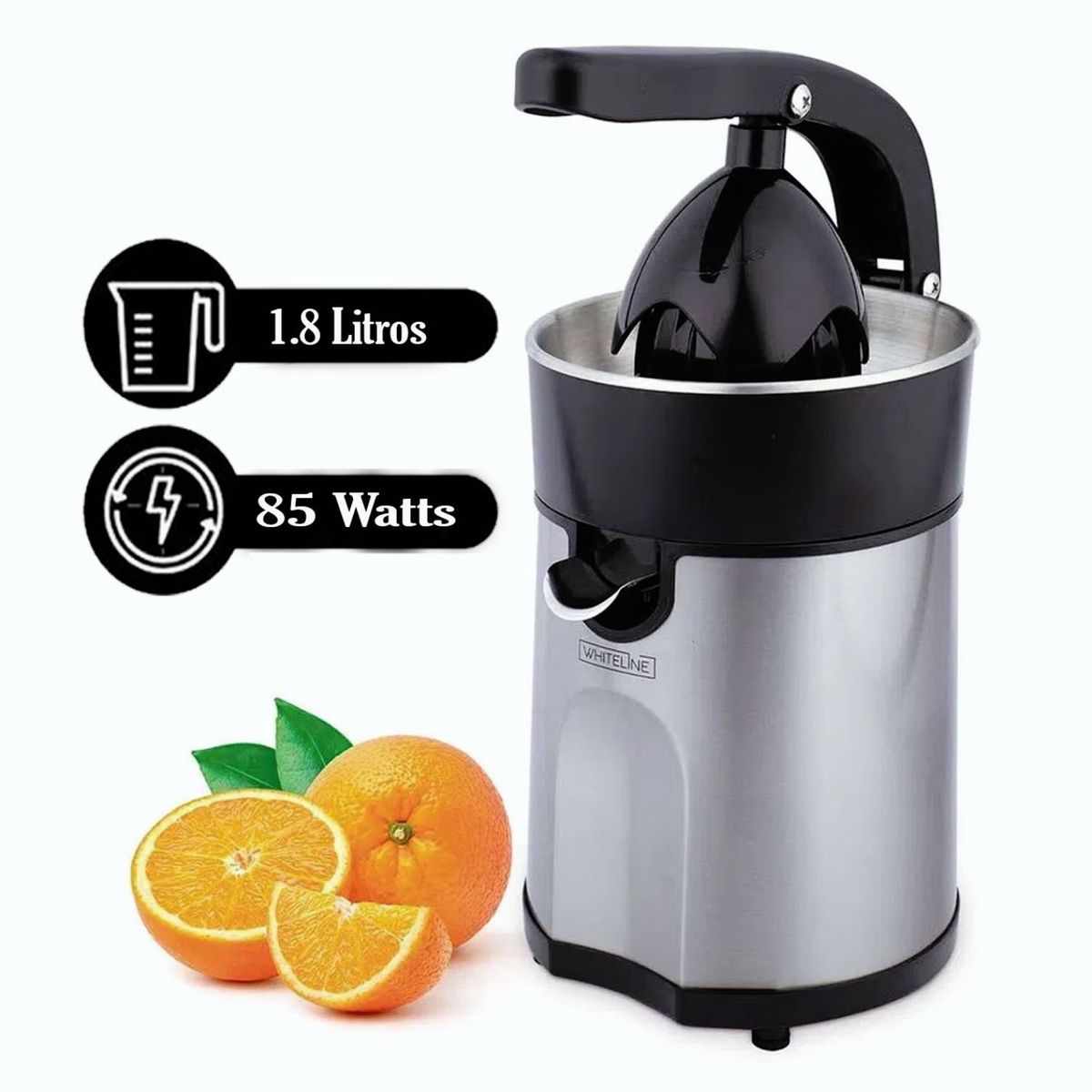 WHITELINE - Combo  Whiteline  Exprimidor y Sanguchera 3 En 1 Negro